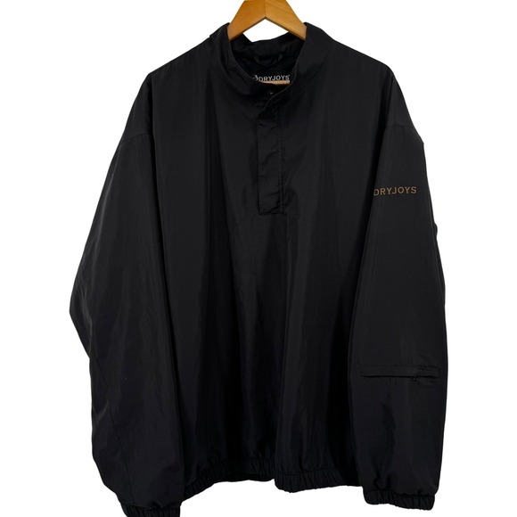 FootJoy Other - FootJoy DryJoys Golf Windbreaker Jacket Mens XL Black Pullover Coat Pockets Logo
